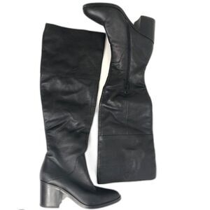 STEVE MADDEN Boots Women's Size 6.5 Black Roman Leather Knee High Shoes